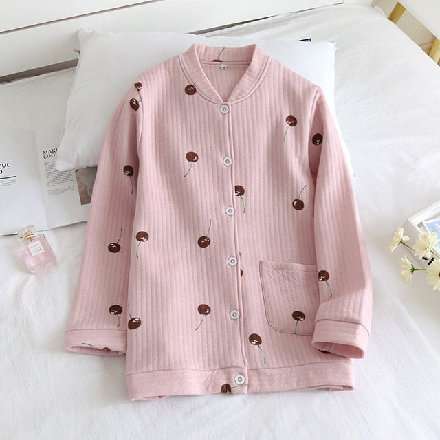 The Knitted Printed Pajama Tops Original Pajamas-Original Pajamas