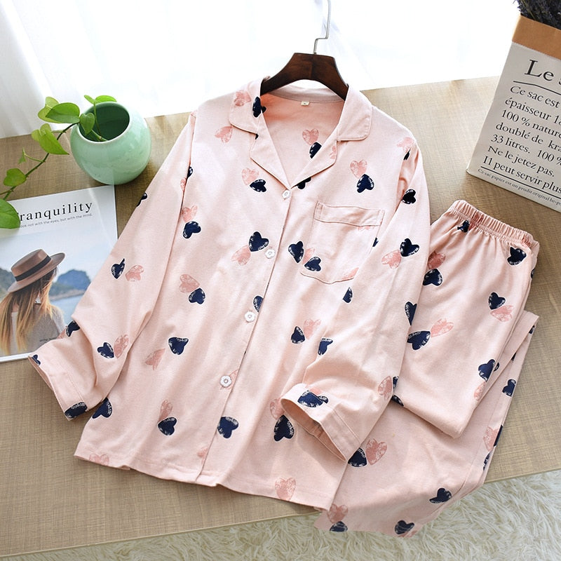 The Cute Heart Single Pocket Pajama Set Original Pajamas-Original Pajamas