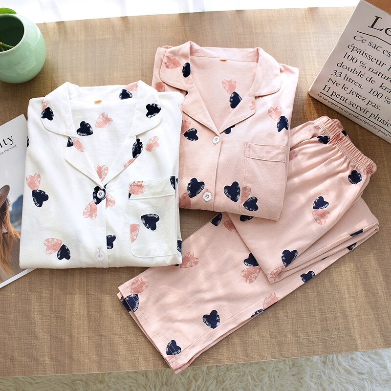The Cute Heart Single Pocket Pajama Set Original Pajamas-Original Pajamas