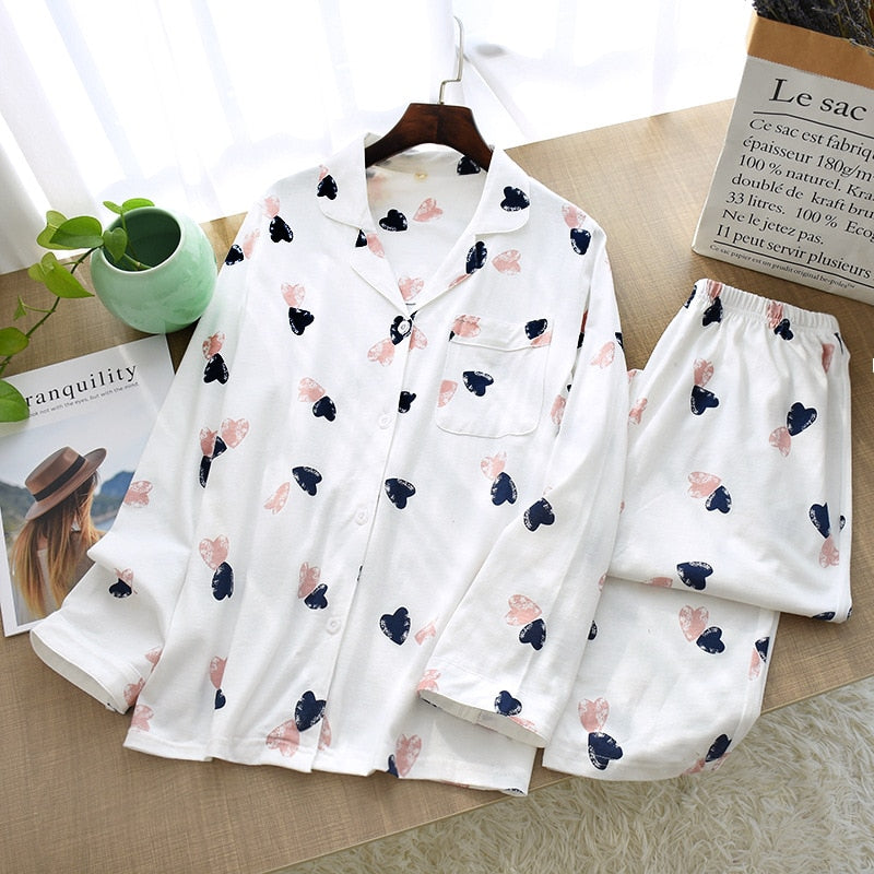 The Cute Heart Single Pocket Pajama Set Original Pajamas-Original Pajamas