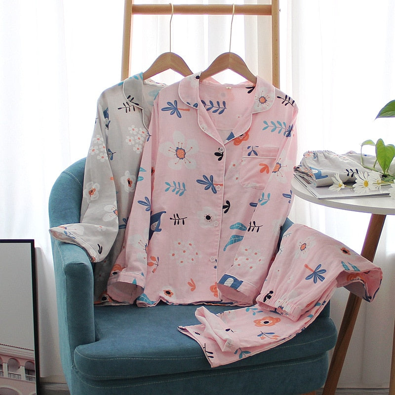 The Floral Print Long Pajama Set Original Pajamas-Original Pajamas