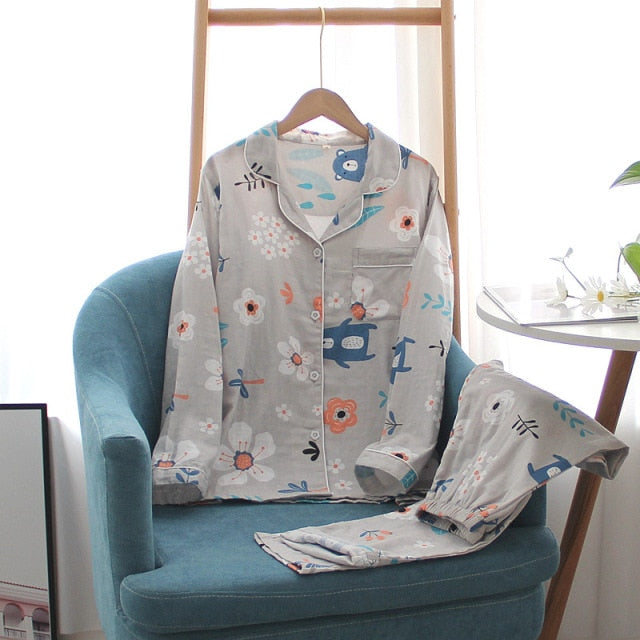 The Floral Print Long Pajama Set Original Pajamas-Original Pajamas