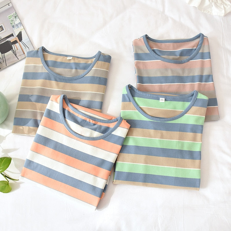 The Colorful Stripes Solid Original Pajamas-Original Pajamas