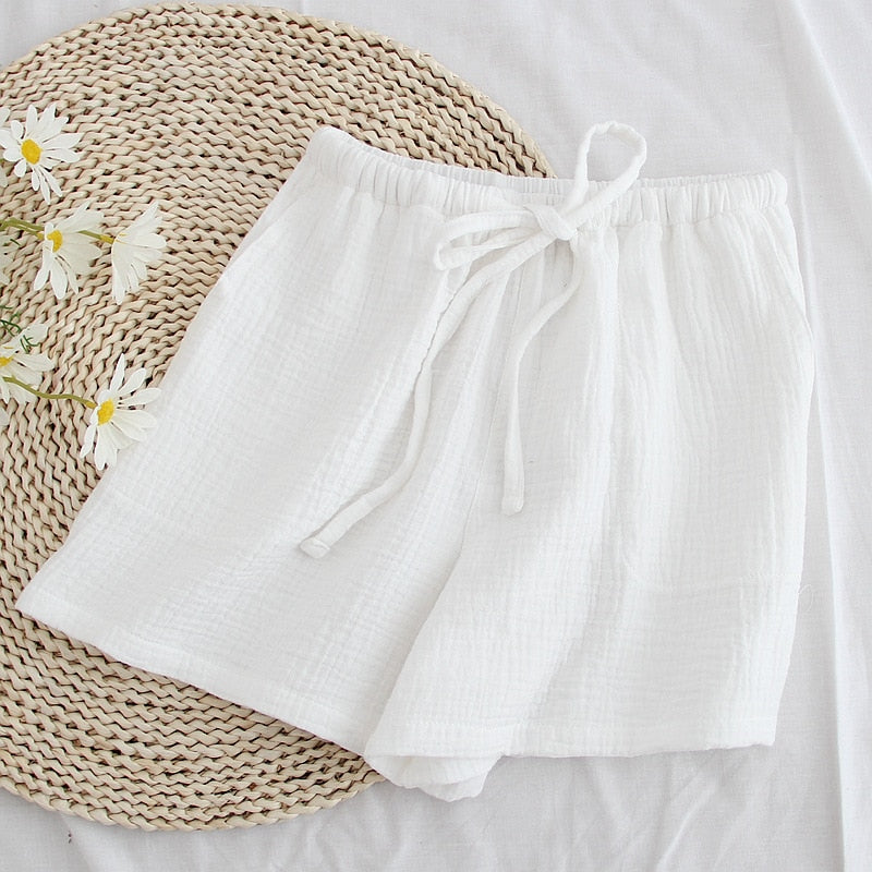 The Cute Solid Cotton Drawstring Pajama Shorts Original Pajamas-Original Pajamas