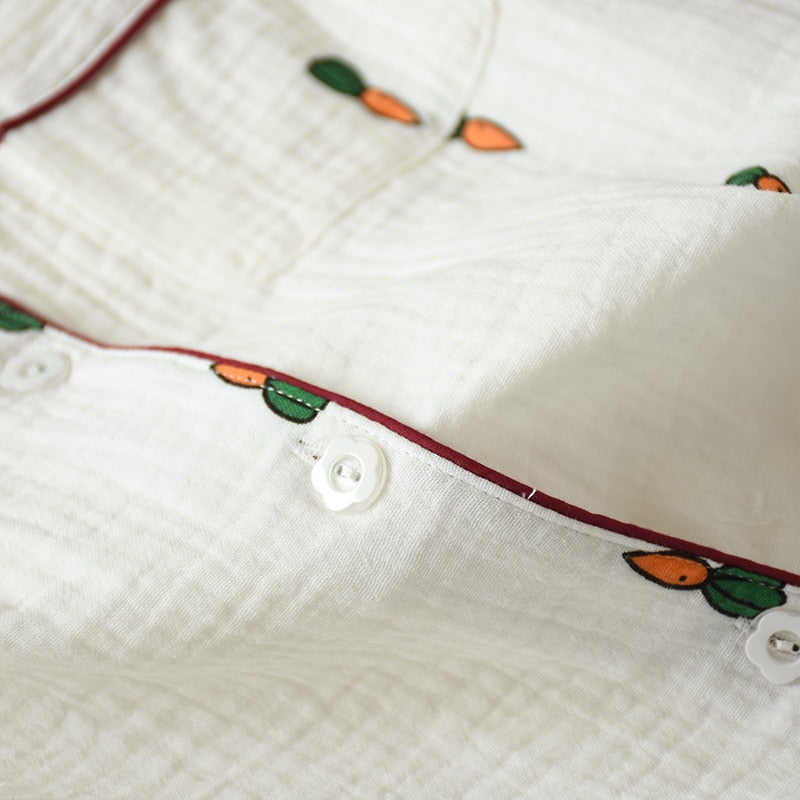 Carrot Print 2 Piece Sleepwear Shorts Set-Original Pajamas