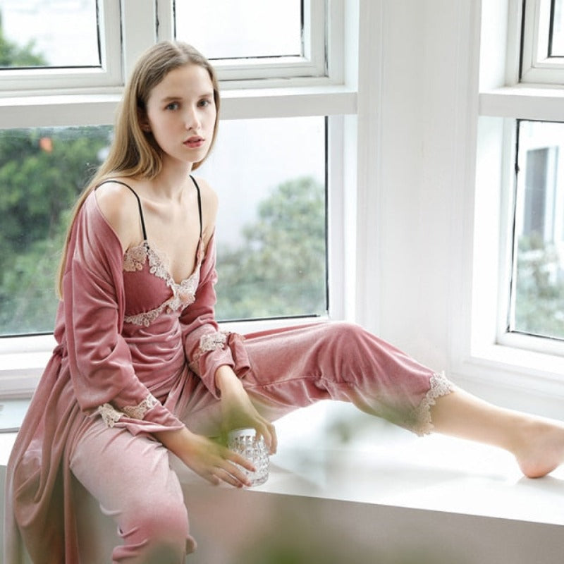 The Velvet Lace Pajama Set Best Adult Pajamas-Original Pajamas