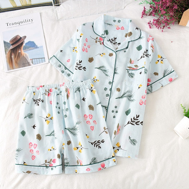 The Cute Cartoon Floral Print Pajama Set Original Pajamas-Original Pajamas