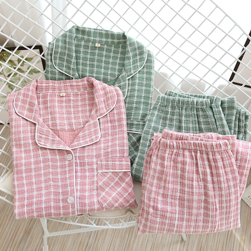 The Crepe Checked Original Pajamas-Original Pajamas