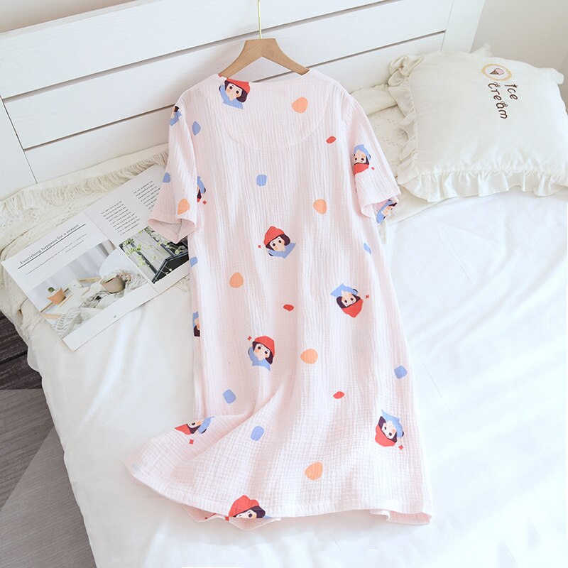 The Long Cartoon Button-Up Solid Original Pajamas-Original Pajamas