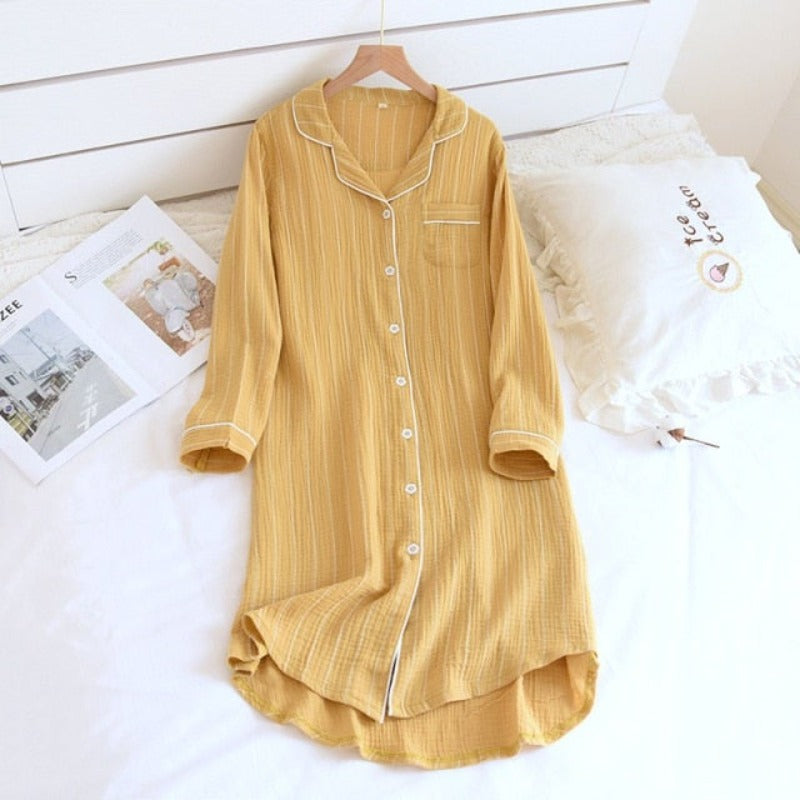 The Cotton Button-Up Solid Original Pajamas-Original Pajamas