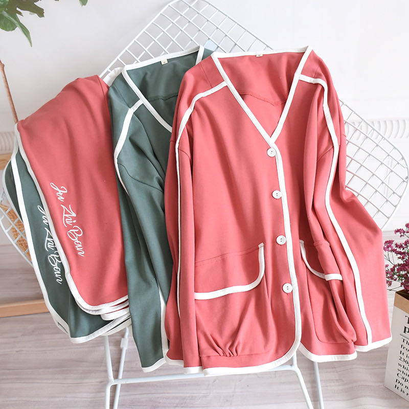 The V-Neck Solid Original Pajamas-Original Pajamas