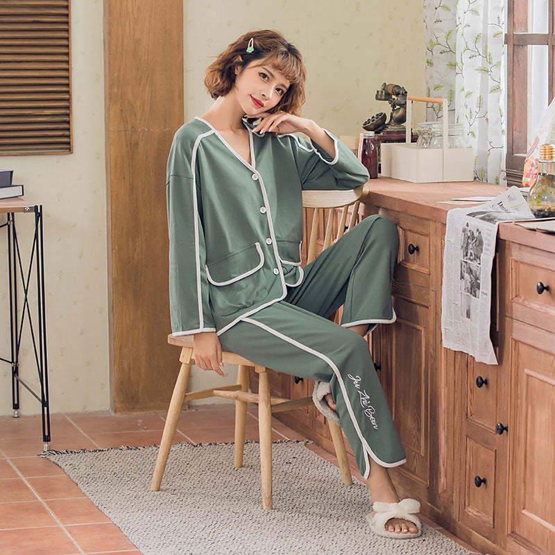 The V-Neck Solid Original Pajamas-Original Pajamas