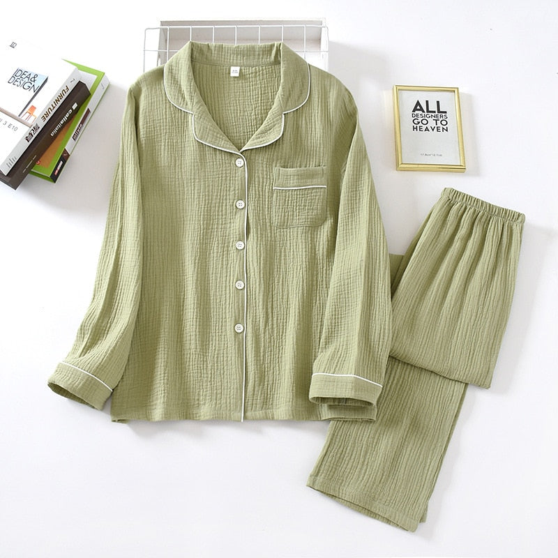 The Solid Buttoned Pajama Set Original Pajamas 2 Piece Sleepwear-Original Pajamas