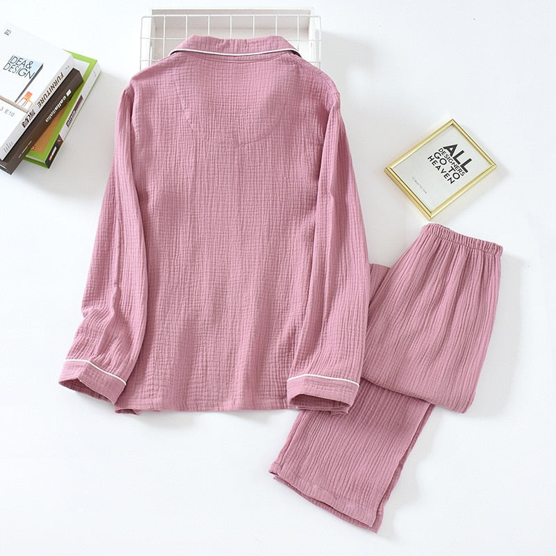 The Solid Buttoned Pajama Set Original Pajamas 2 Piece Sleepwear-Original Pajamas