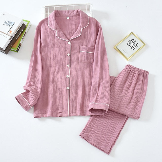 The Solid Buttoned Pajama Set Original Pajamas 2 Piece Sleepwear-Original Pajamas