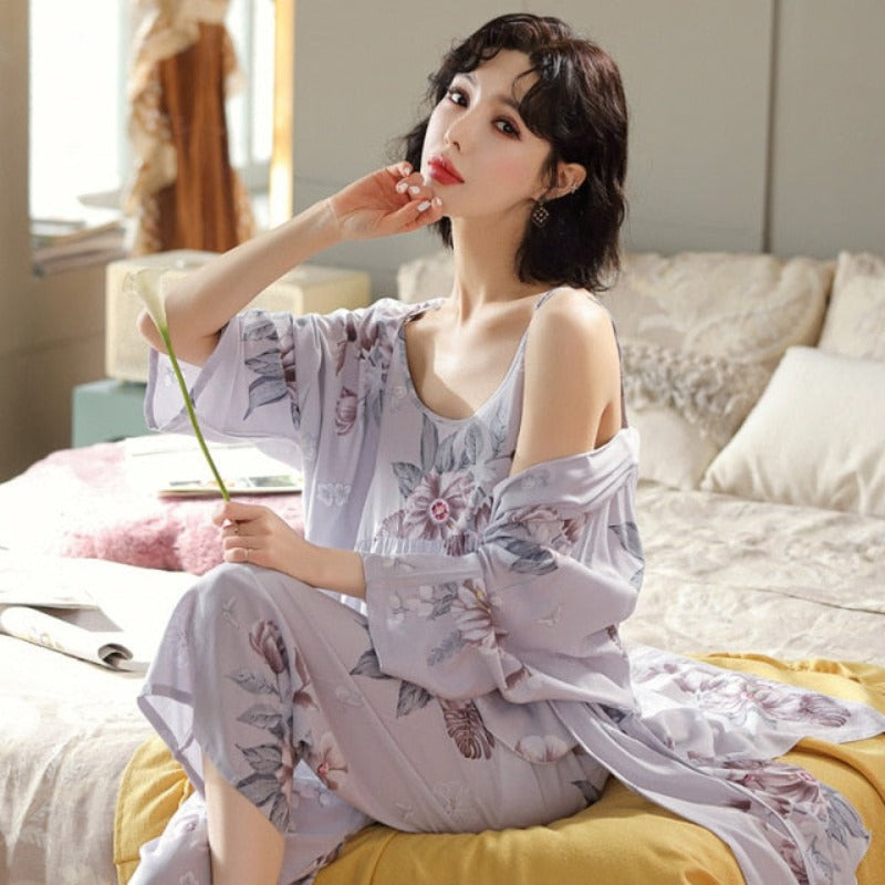 The Multi Color Print Sleepwear Best Cooling Pajamas For Ladies-Original Pajamas