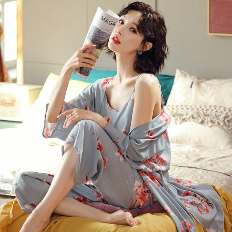 The Multi Color Print Sleepwear Best Cooling Pajamas For Ladies-Original Pajamas