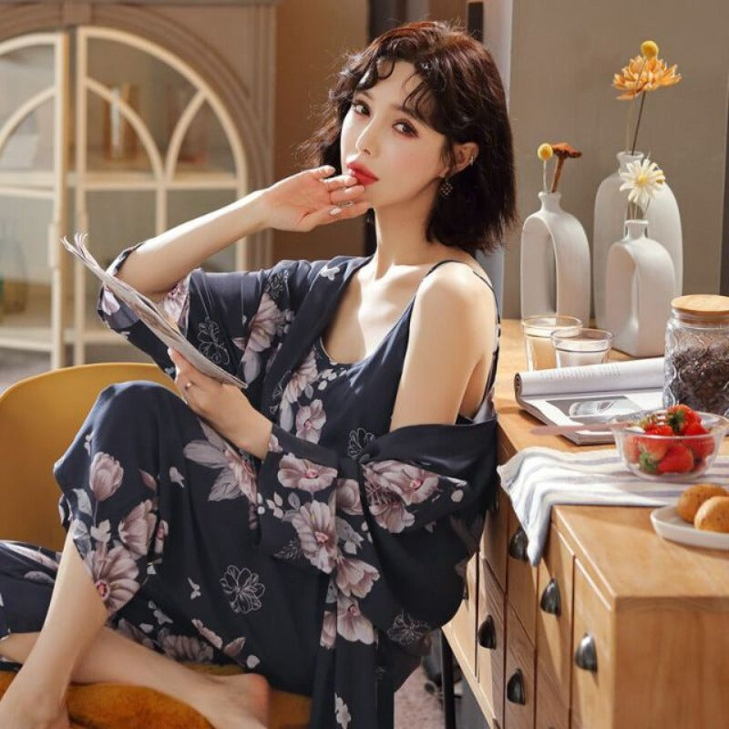 The Multi Color Print Sleepwear Best Cooling Pajamas For Ladies-Original Pajamas
