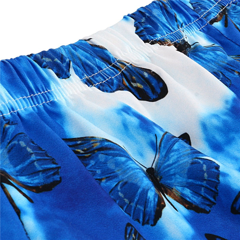 2 Piece Pyjama Set Butterfly Print Satin Silk Nightwear-Original Pajamas