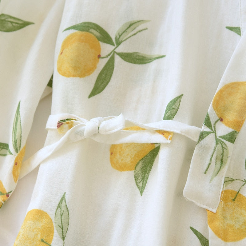 The Lemon Printed Kimono Best Ladies Pajamas-Original Pajamas
