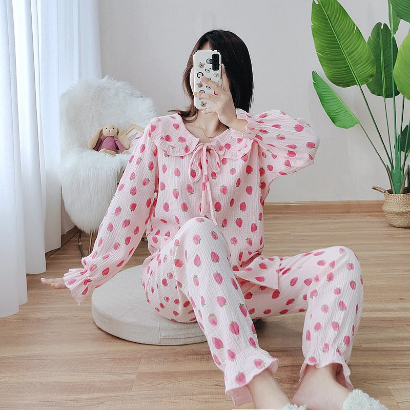 The Strawberry Printed Original Pajamas-Original Pajamas