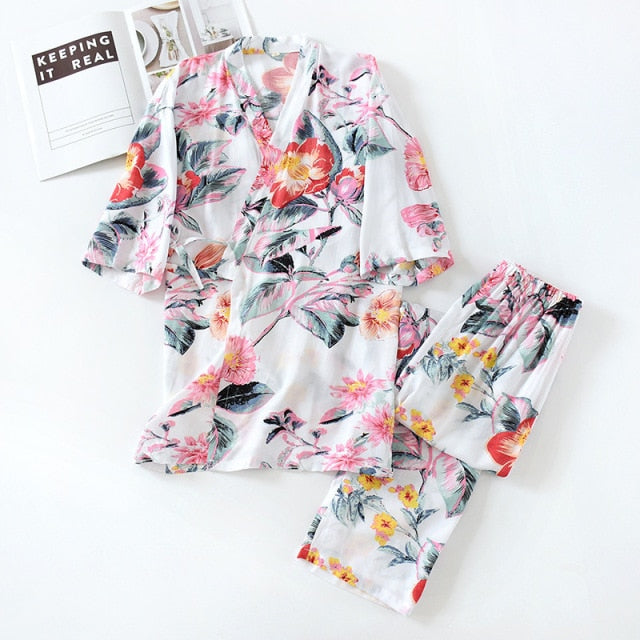The Floral Half Sleeve Original Pajamas-Original Pajamas