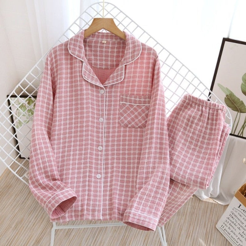 The Crepe Checked Original Pajamas-Original Pajamas