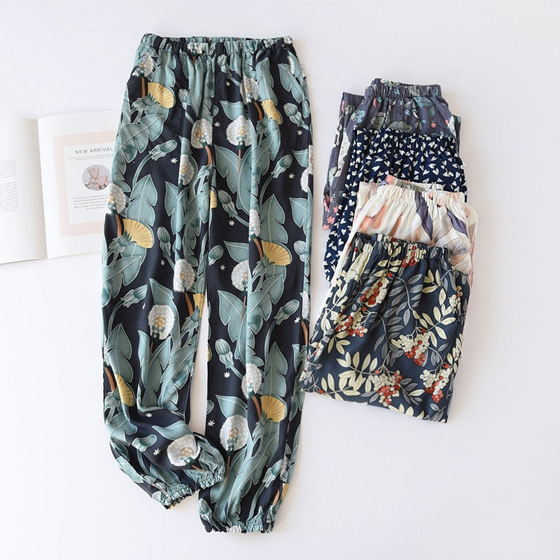 The Floral Print Long Pajama Pants Best Women's Sleepwear-Original Pajamas