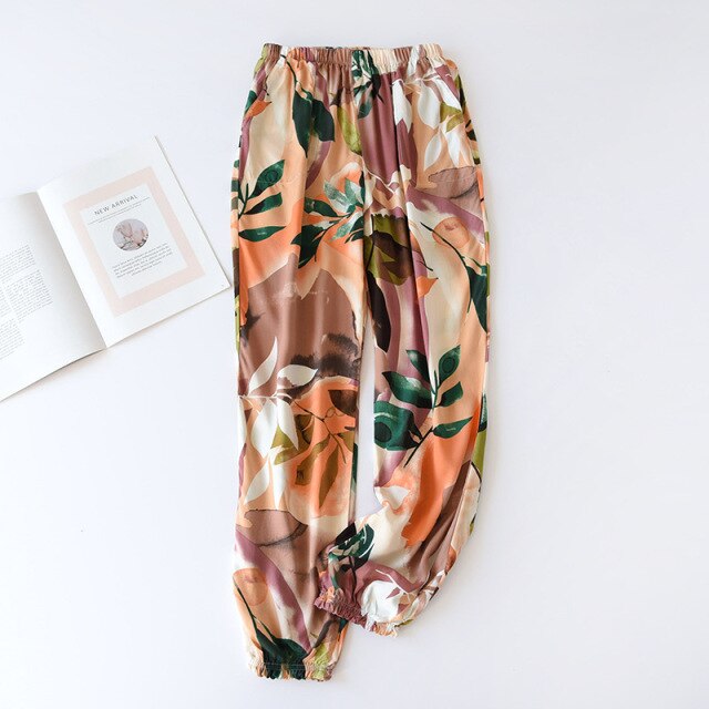 The Floral Print Long Pajama Pants Best Women's Sleepwear-Original Pajamas