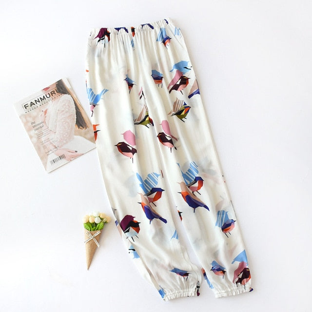 The Floral Print Long Pajama Pants Best Women's Sleepwear-Original Pajamas