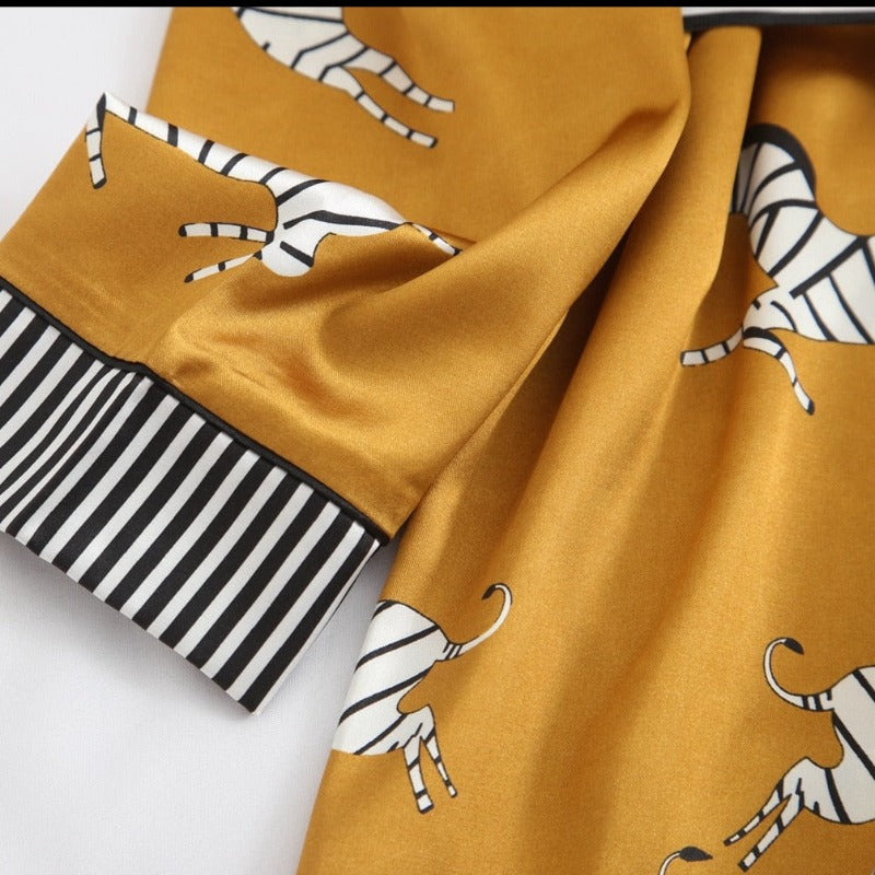 Zebra Print Pajama Female 3 Pieces Home Wear Affordable Pajama Sets-Original Pajamas