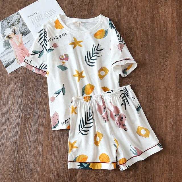 The Printed Shorts Pajama Sets Best Womens Pajamas-Original Pajamas