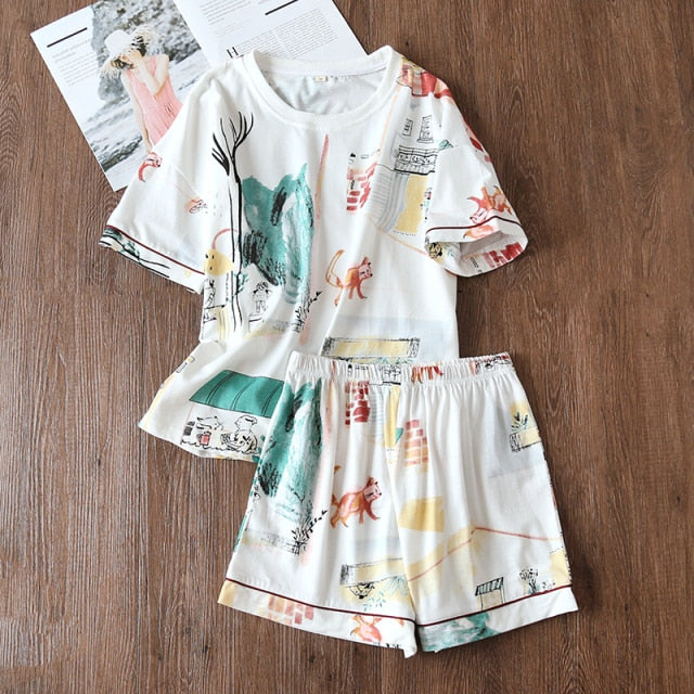 The Printed Shorts Pajama Sets Best Womens Pajamas-Original Pajamas