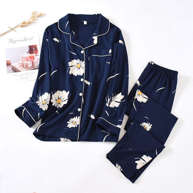 The Blue Floral Print Pajama Set Original Pajamas-Original Pajamas