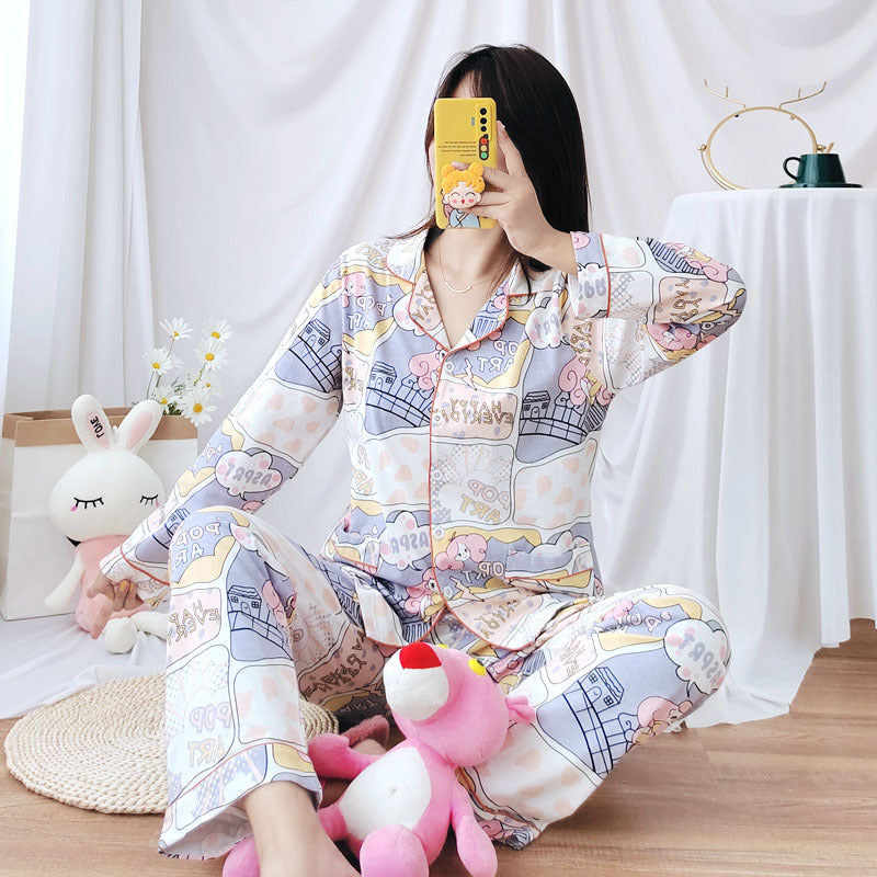 The All Over Printed Long Pajama Set Original Pajamas-Original Pajamas