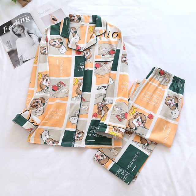 The All Over Printed Long Pajama Set Original Pajamas-Original Pajamas