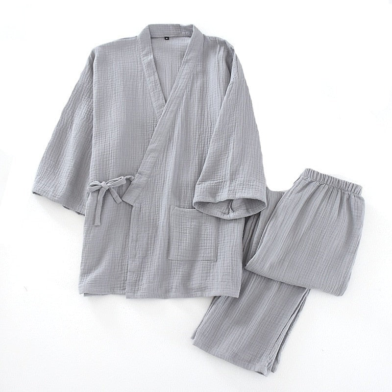 The Kimono Solid Original Pajamas 2 Piece Sleepwear-Original Pajamas