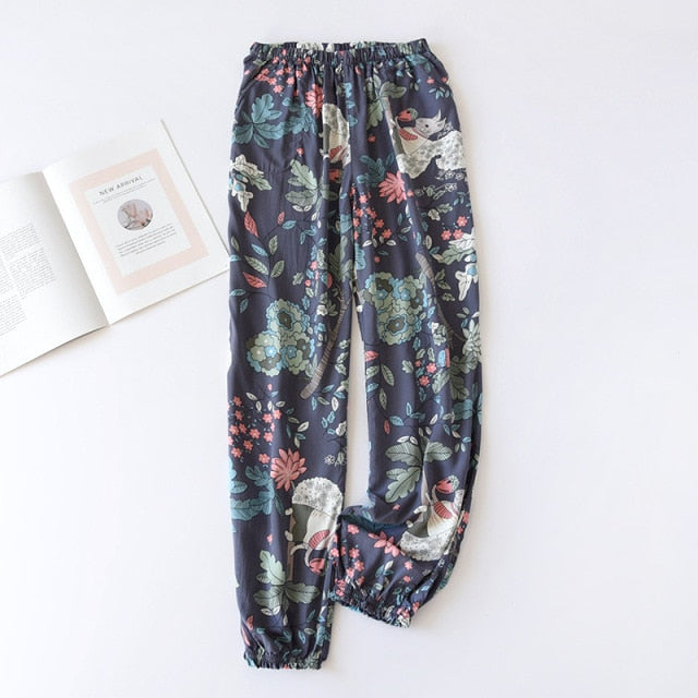 The Floral Print Long Pajama Pants Best Women's Sleepwear-Original Pajamas