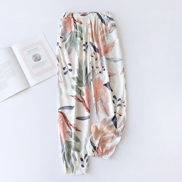 The Floral Print Long Pajama Pants Best Women's Sleepwear-Original Pajamas