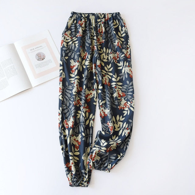 The Floral Print Long Pajama Pants Best Women's Sleepwear-Original Pajamas