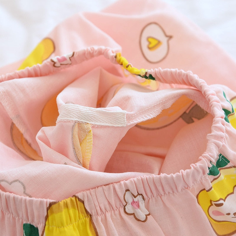 The Fresh Gauze Vibrant Female 3 Piece Original Pajamas-Original Pajamas