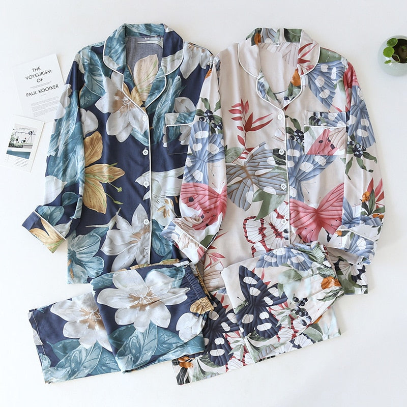 The Multi Print Unisex 2 Piece Pajama Set Comfy Sleepwear