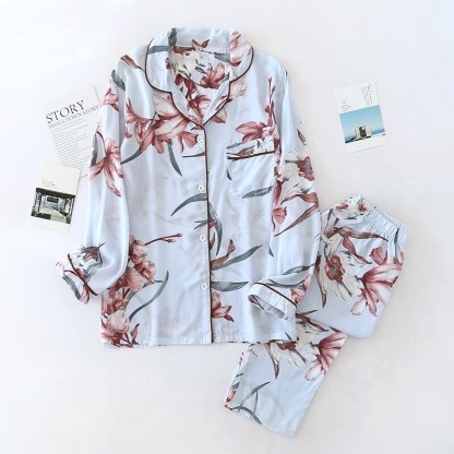 The Floral Chest Pocketed Pajama Set Original Pajamas-Original Pajamas