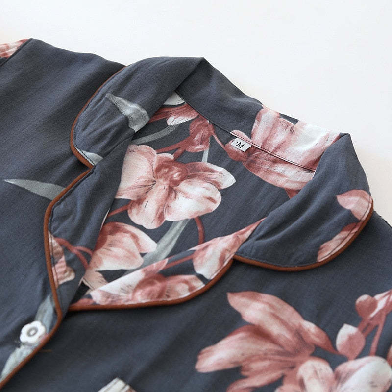 The Floral Chest Pocketed Pajama Set Original Pajamas-Original Pajamas