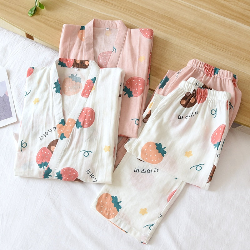 Three-Quarter Japanese Kimono Original Pajamas-Original Pajamas