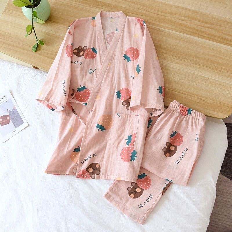Three-Quarter Japanese Kimono Original Pajamas-Original Pajamas