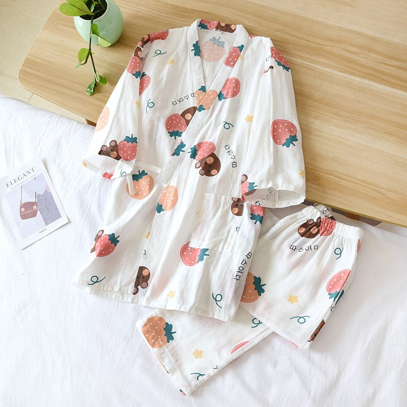 Three-Quarter Japanese Kimono Original Pajamas-Original Pajamas