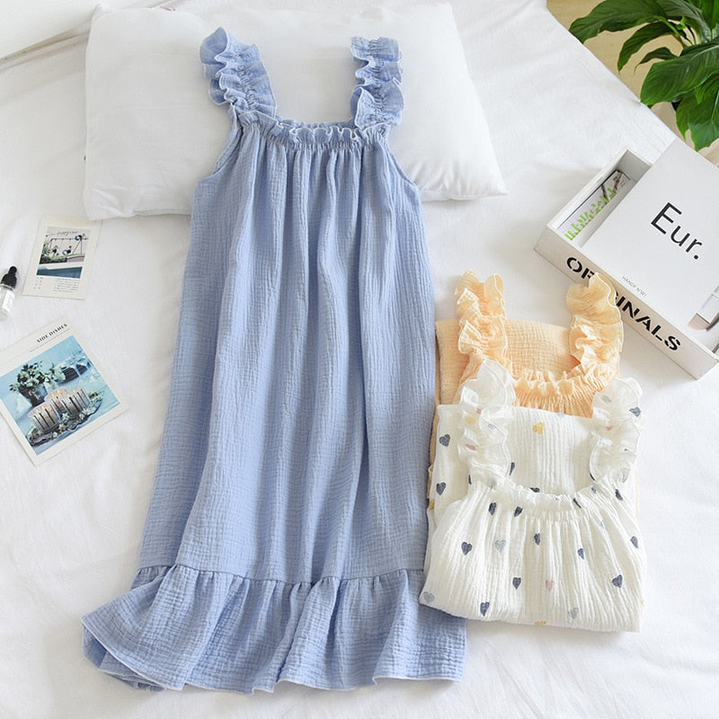 The Ruched Summertime Solid Original Pajamas Beautiful Sleepwear-Original Pajamas