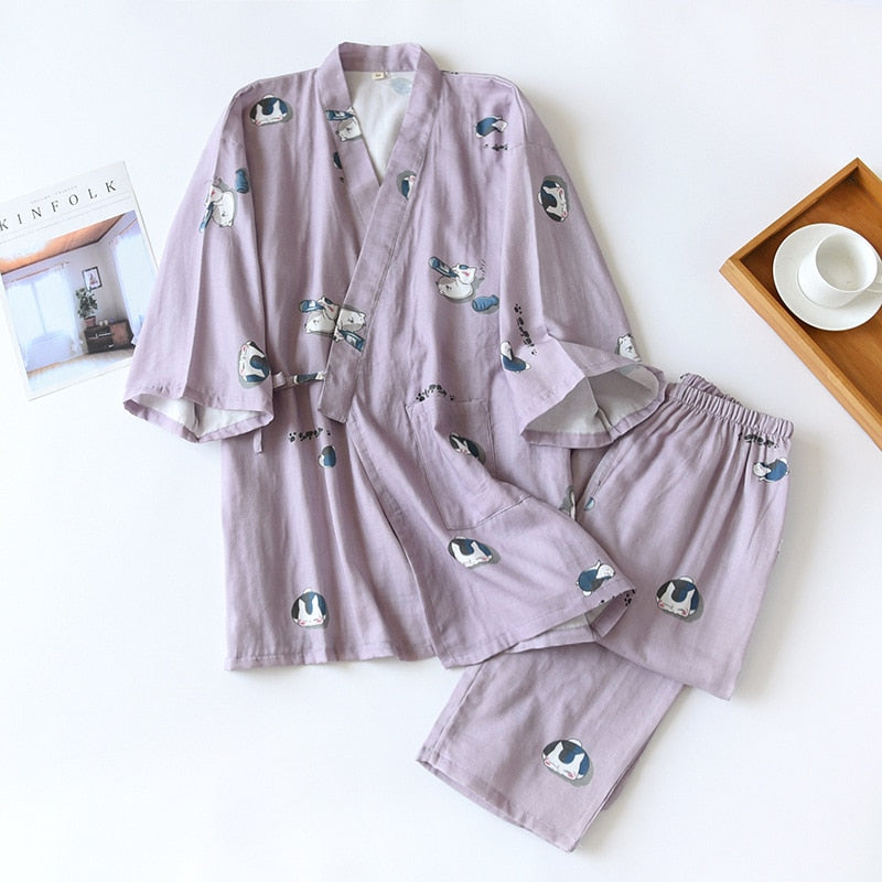 The Cute Kitten Kimono Set Original Pajamas-Original Pajamas