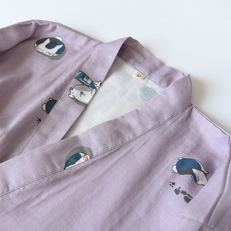 The Cute Kitten Kimono Set Original Pajamas-Original Pajamas